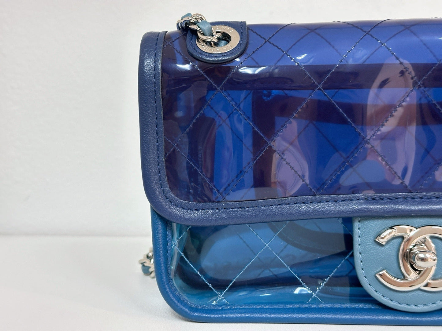 Chanel Blue Coco Splash PVC Small Flap Bag holo 2569
