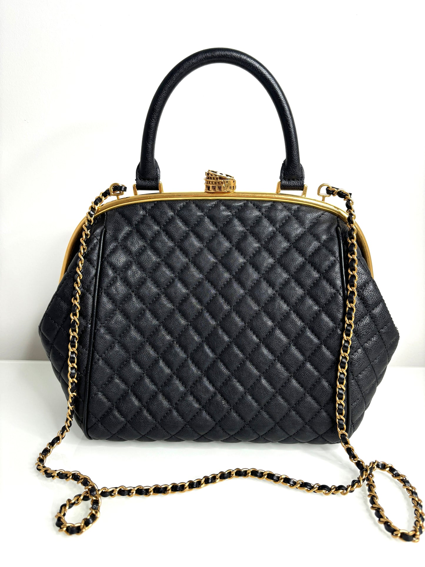 Chanel Paris in Rome Colosseum Lock Bowling Shoulder Bag