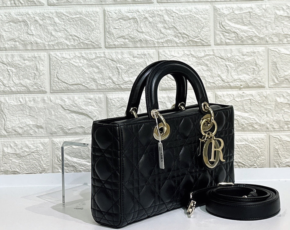 Dior Medium Lady D-Joy Bag Black Cannage Lambskin