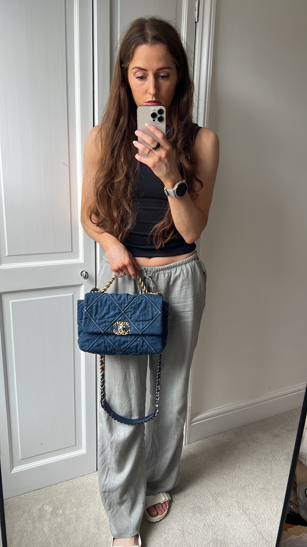 Chanel Small 19 in Blue Denim