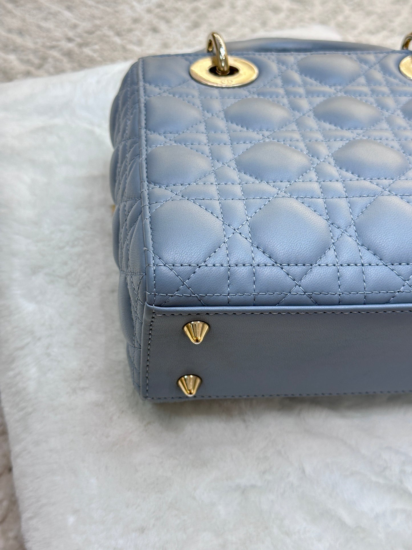Small Lady Dior My ABC Dior Cannage Lambskin Sky Blue