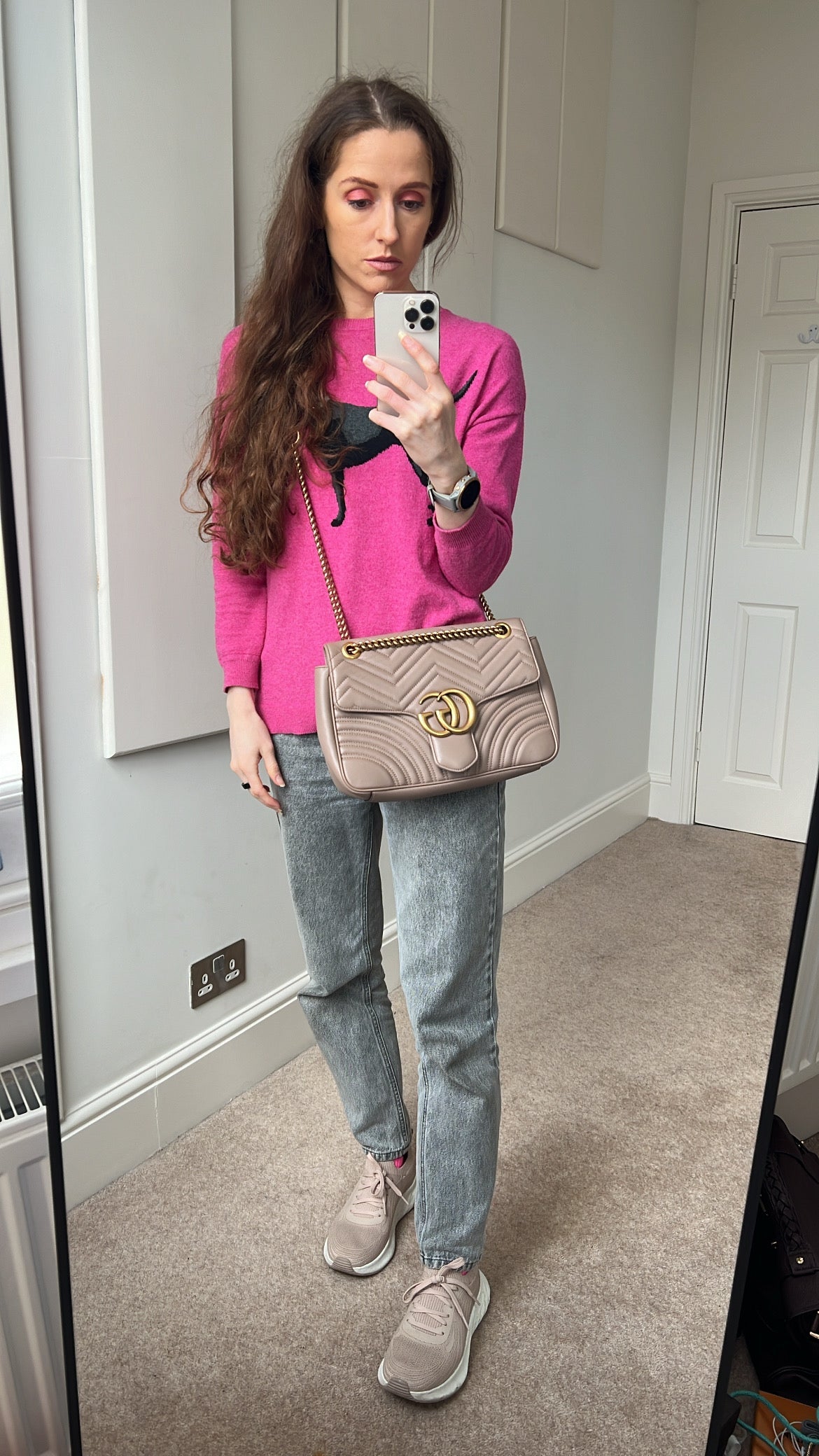 Gucci GG Dusty Pink Marmont Medium Shoulder Bag (RRP £2,340)