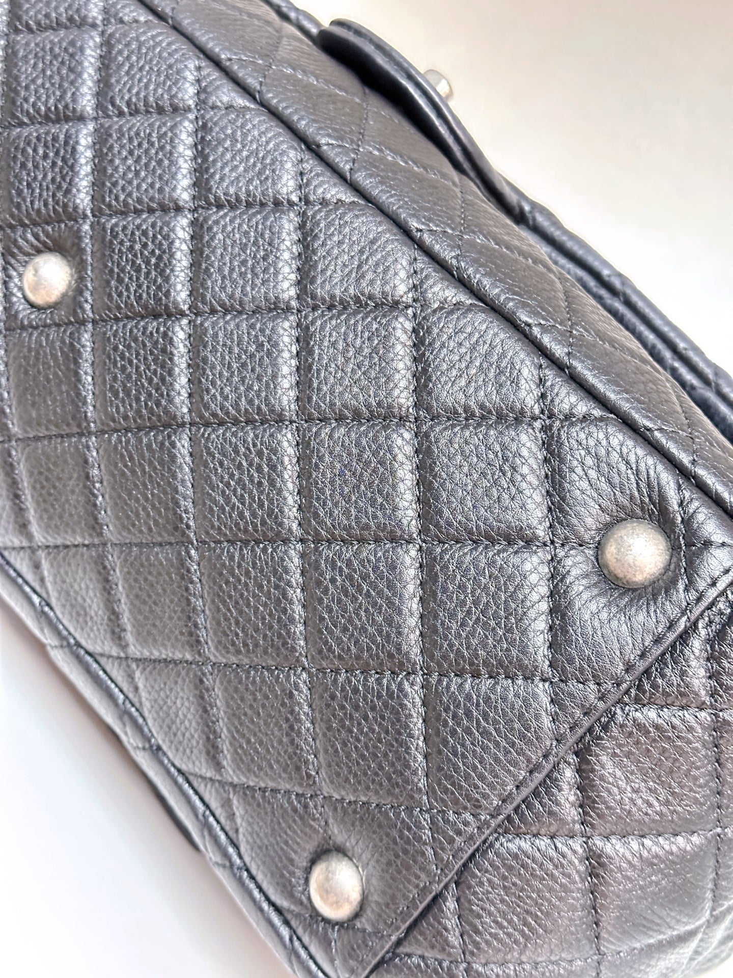 Chanel Calfskin Quilted XXL Travel Flap Bag Black 3038 holo card
