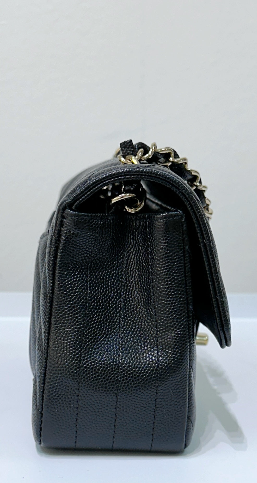Chanel Mini Flap Bag Chevron Caviar Black GHW