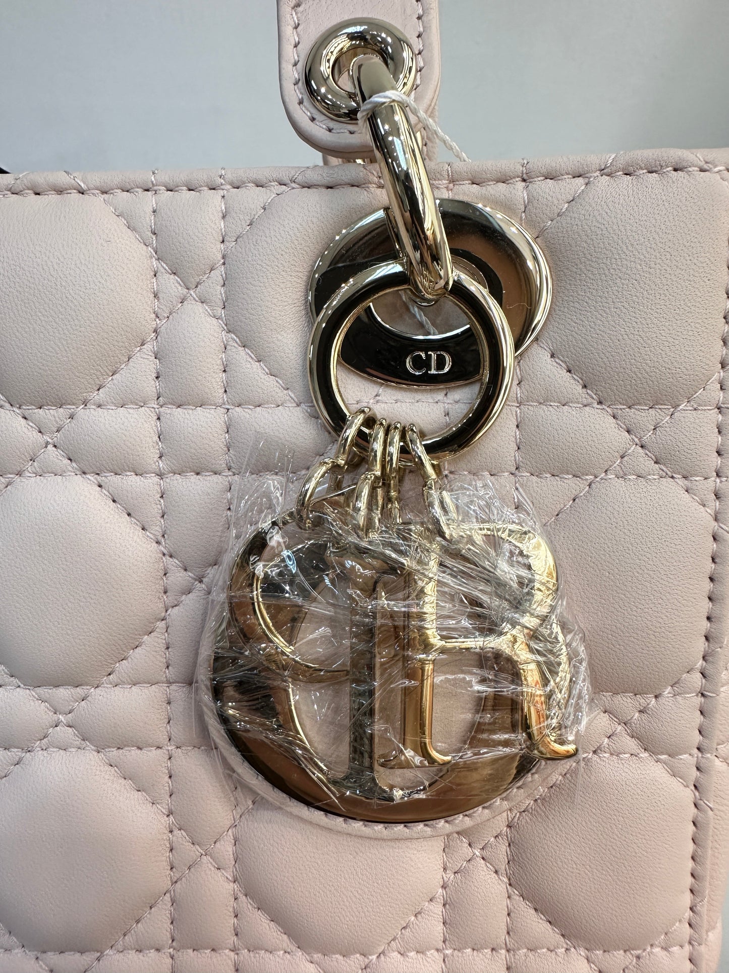 DIOR Lambskin Cannage Small Lucky Badges My Lady Dior Pink