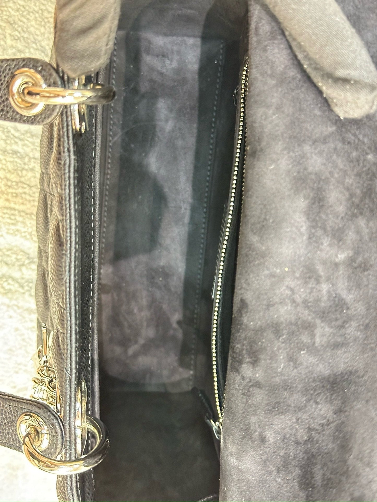 Christian Dior Medium Grained Cannage Calfskin Lady Dior Bag Black SHW