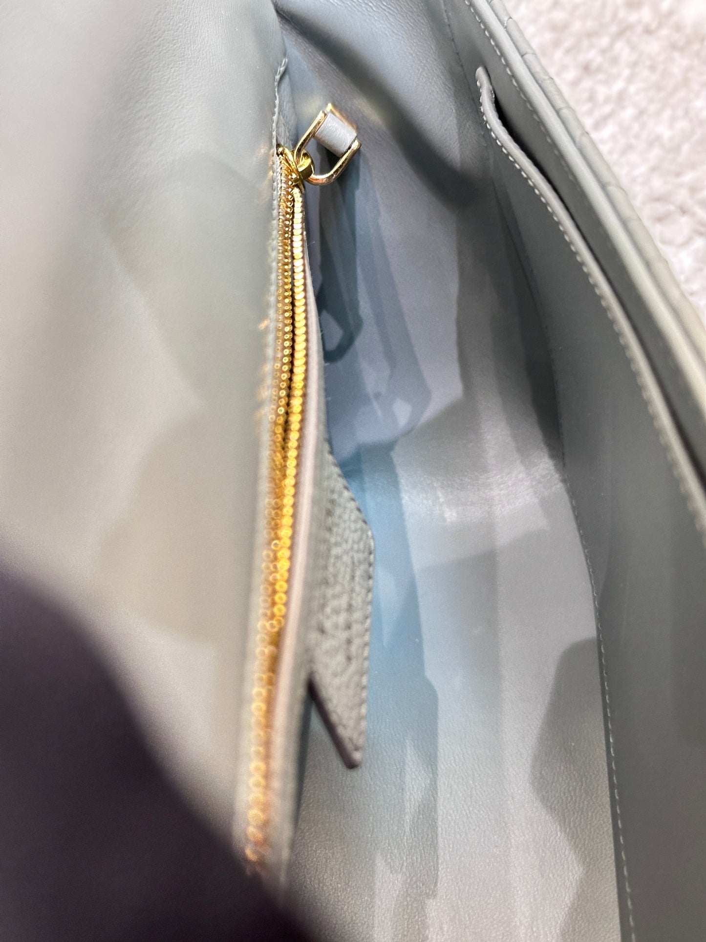 Medium Dior Caro Bag Stone Gray Supple Cannage Calfskin