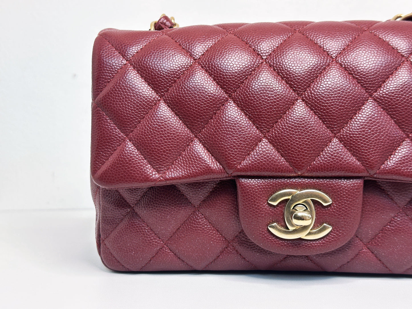 Chanel 18C Timeless Classic Mini Rectangular Flap Iridescent 2512 holo card