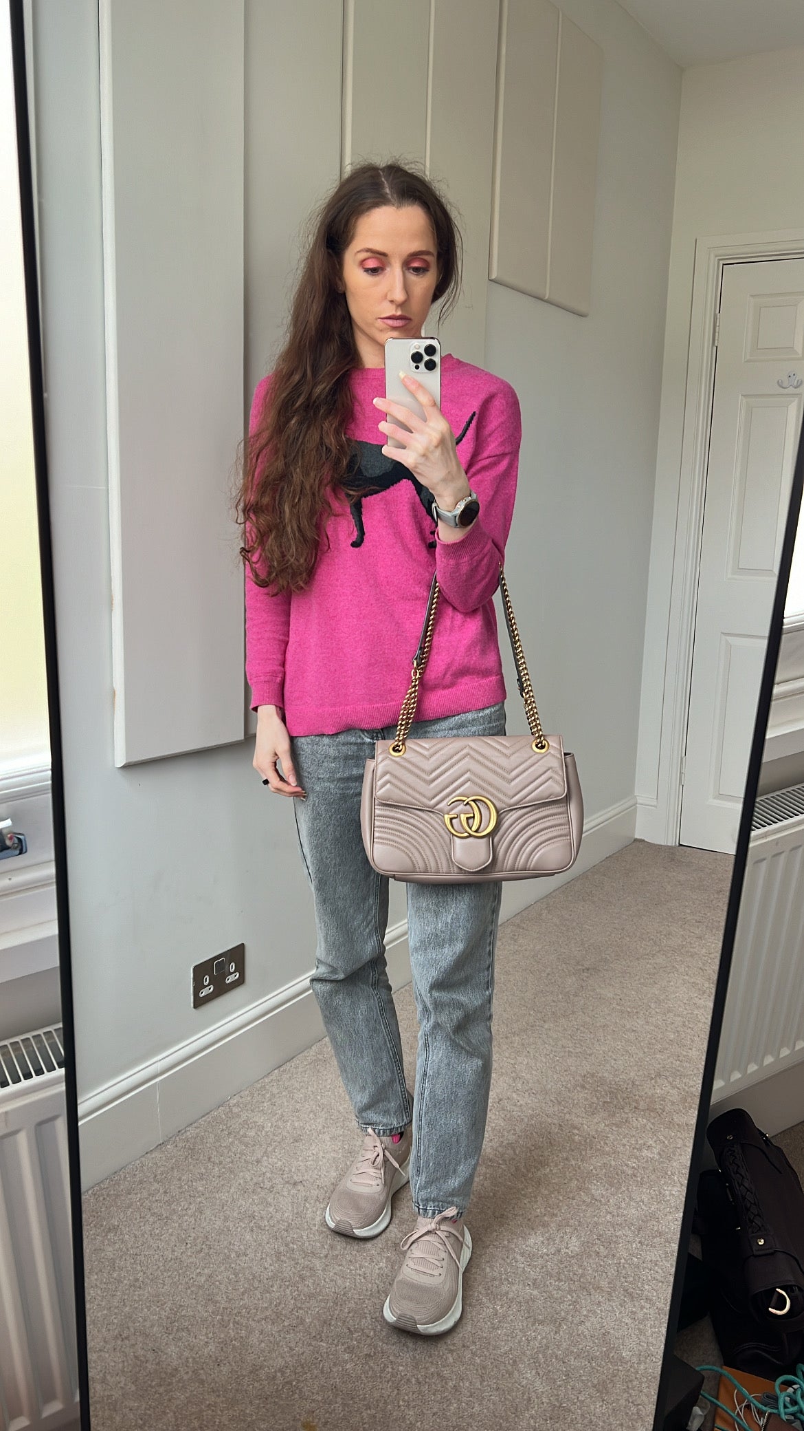 Gucci GG Dusty Pink Marmont Medium Shoulder Bag (RRP £2,340)