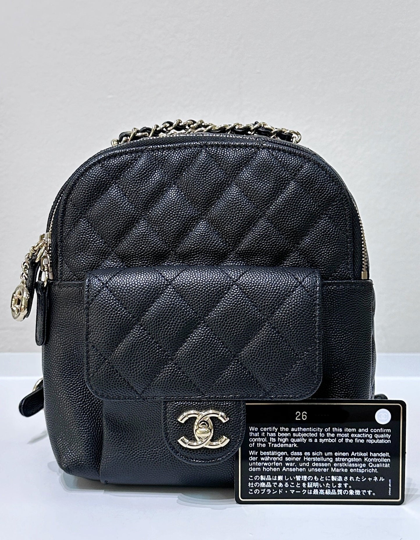 CHANEL Caviar Quilted Small CC Day Backpack Black