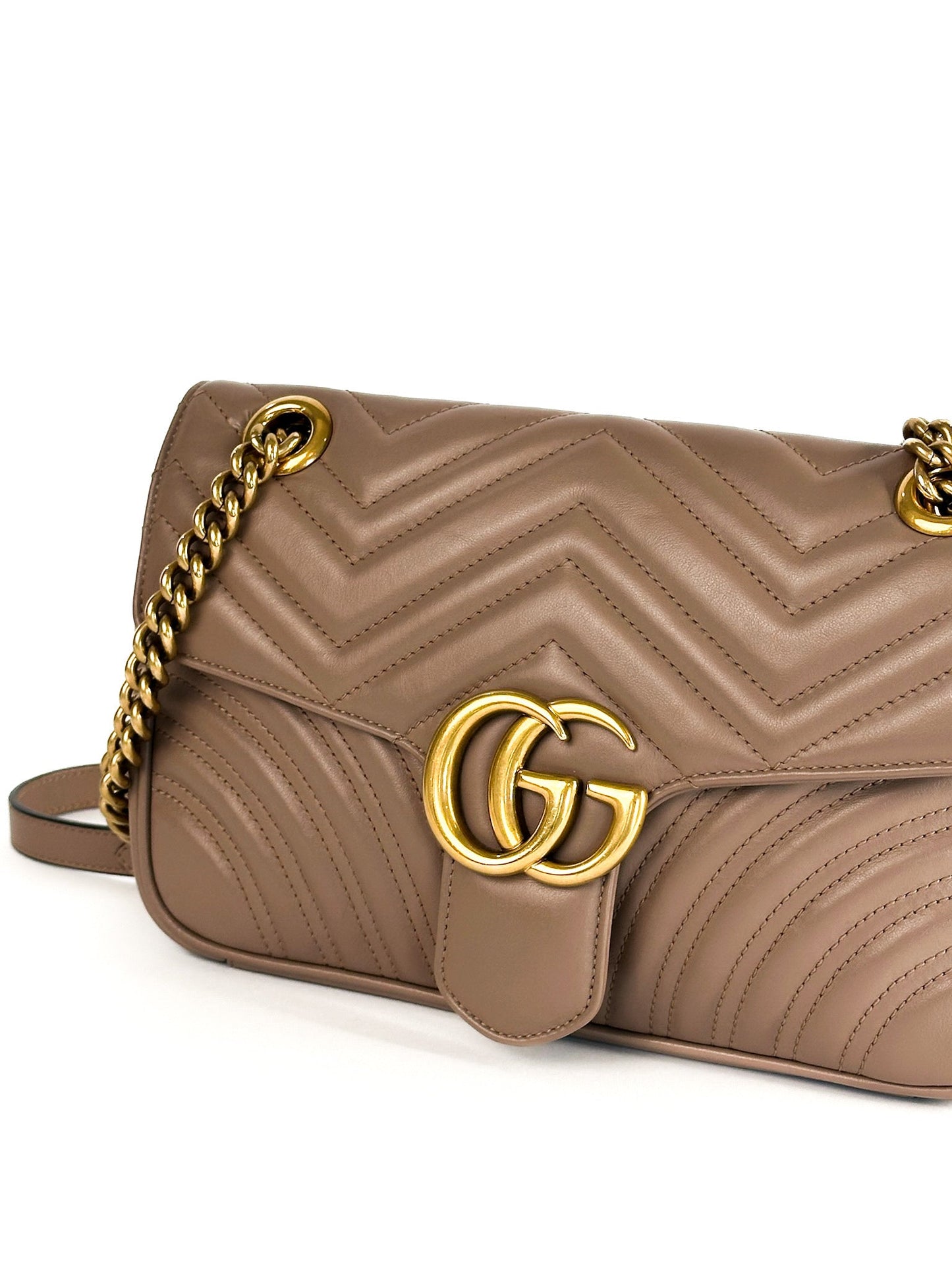 Gucci Calfskin Matelasse Small GG Marmont Shoulder Bag