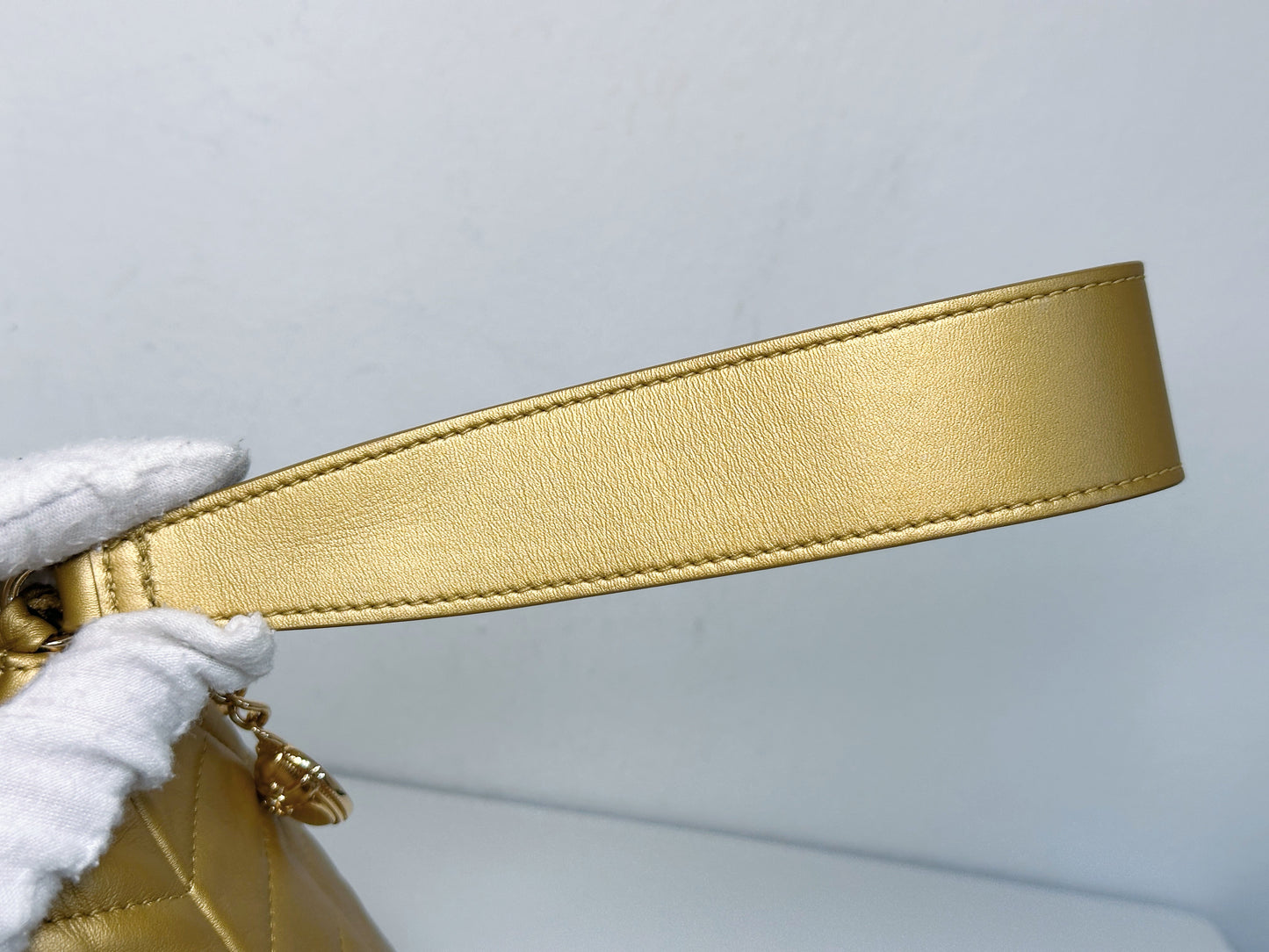 Chanel Gold Pyramid Leather Clutch Golden 2831 holo