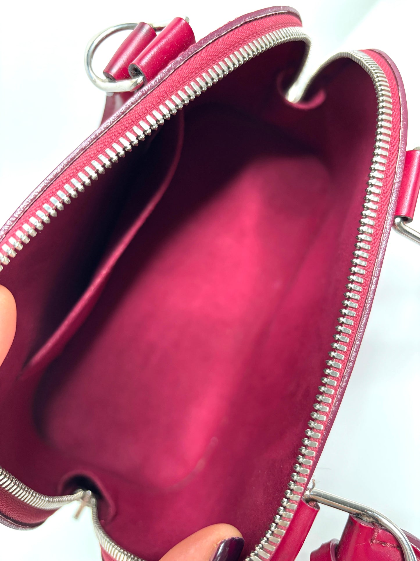 Louis Vuitton Alma BB Fushia Epi Leather Handbag - Preloved