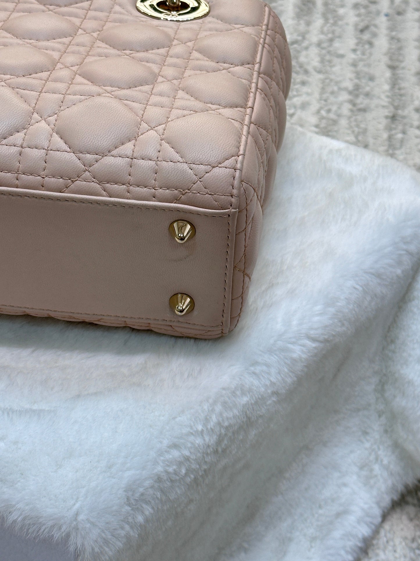 Small Lady Dior My ABC Dior Cannage Lambskin Pink