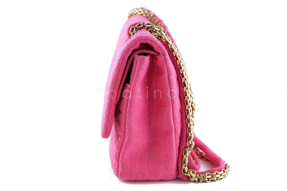Chanel Pink Crocodile Print Reissue Flap, Canvas Classic Bag