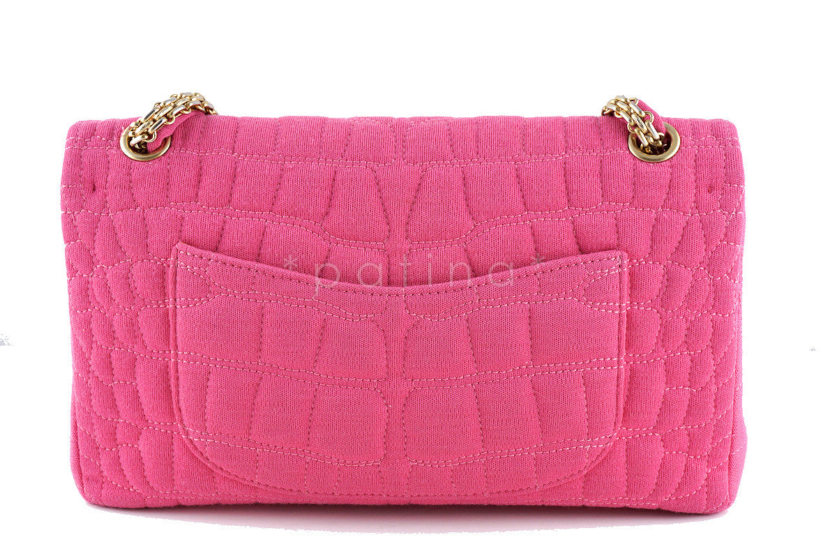 Chanel Pink Crocodile Print Reissue Flap, Canvas Classic Bag