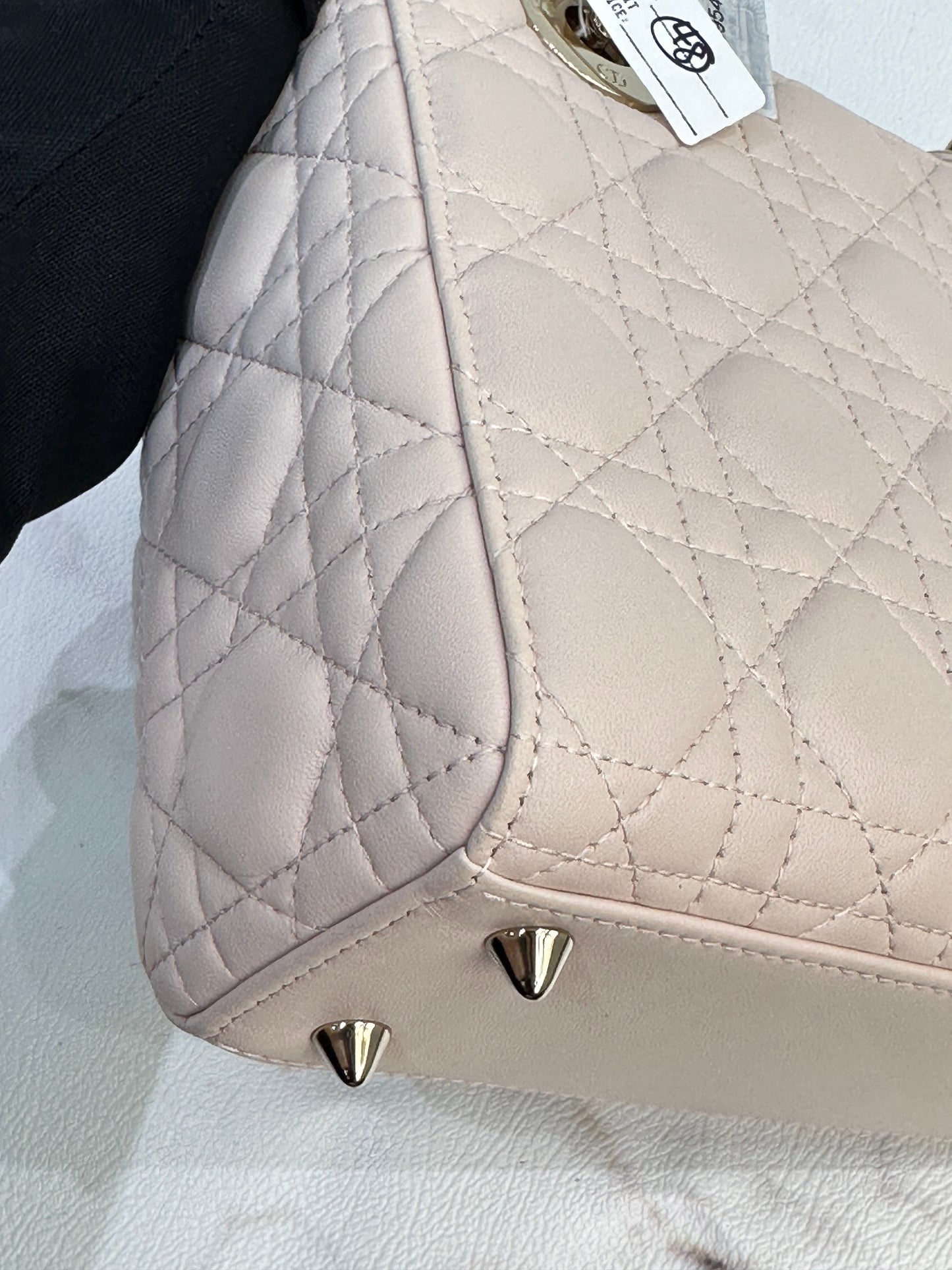 DIOR Lambskin Cannage Small Lucky Badges My Lady Dior Pink