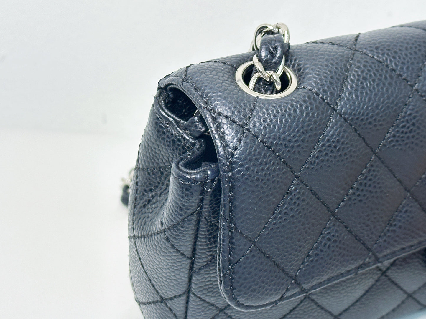 Chanel Caviar East West Flap Bag Black SHW 1131 holo card