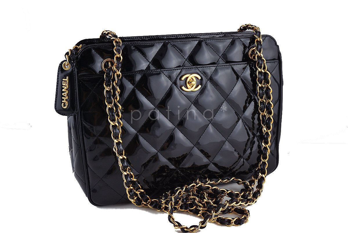 Chanel Black Quilted Classic Large Camera Case CC Clasp Pocket  Bag