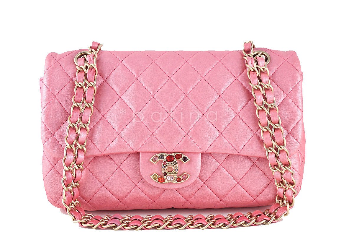 Chanel Limited Pearl Pink Precious Jewel Classic Flap Bag J38