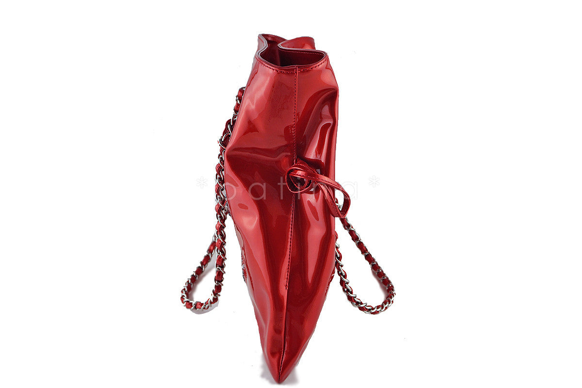 Chanel Red Patent Strass Crystals Bon Bons Shopper Tote Bag