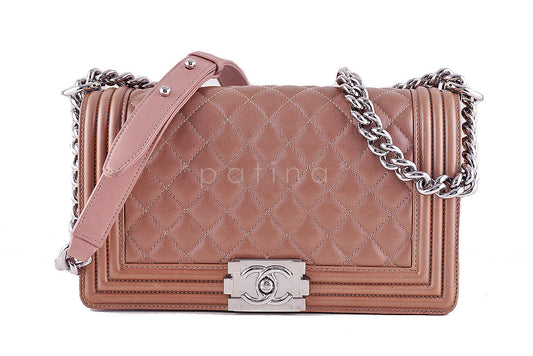Chanel Le Boy Bronze Classic Flap Lambskin Bag