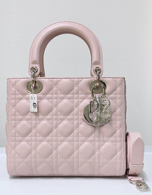 My Lady Medium Lady Dior Bag Pink Cannage Lambskin Flap Bag