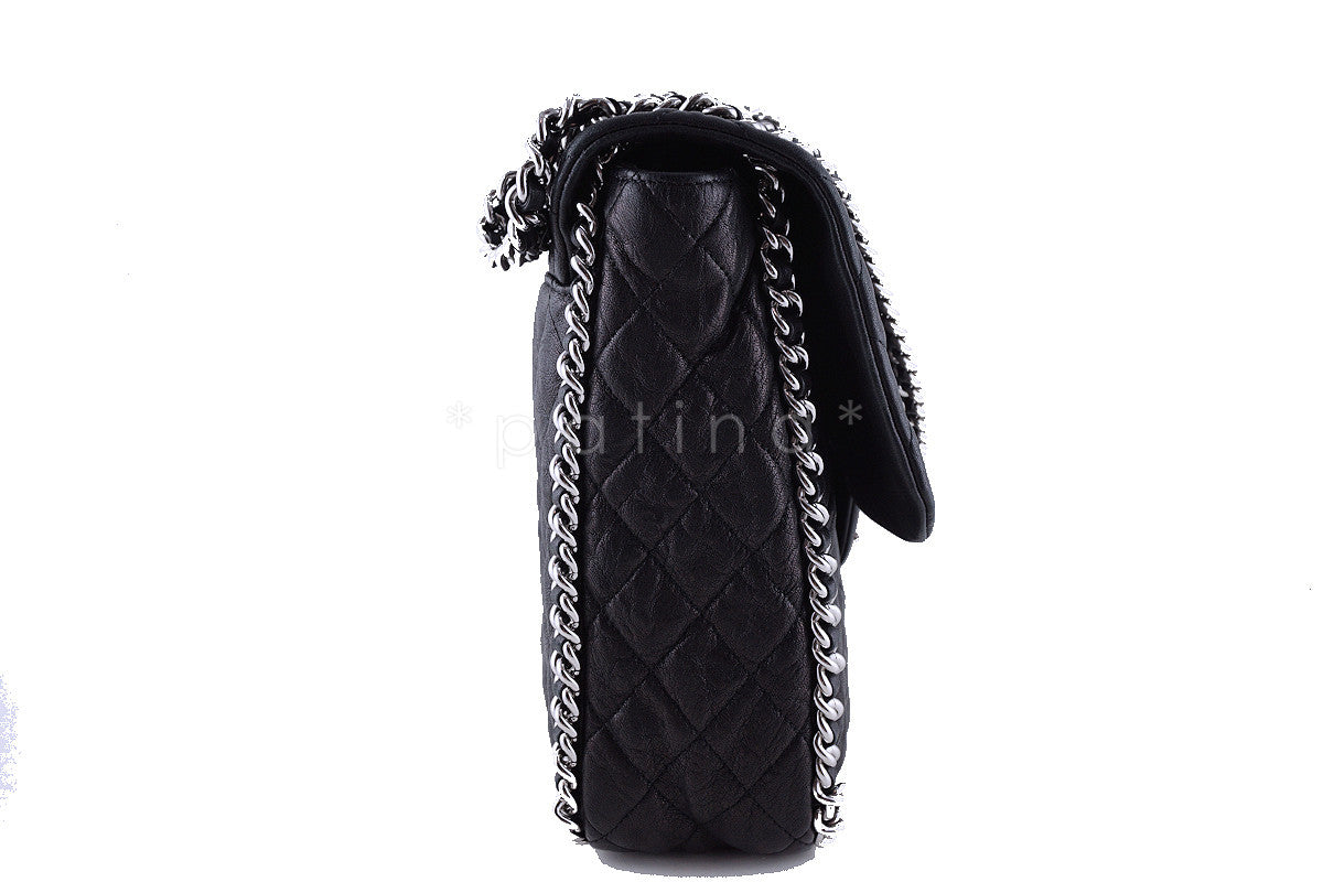 Chanel Black Classic Chain Around Maxi Luxe Flap Bag