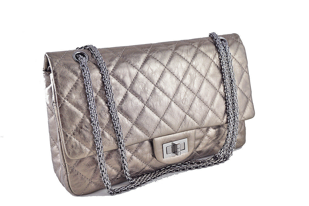 Chanel Reissue 227 Jumbo Flap, Silver Pewter Classic Bag