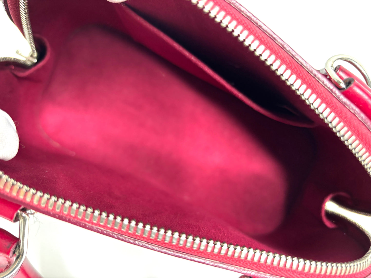 Louis Vuitton Alma BB Fushia Epi Leather Handbag - Preloved