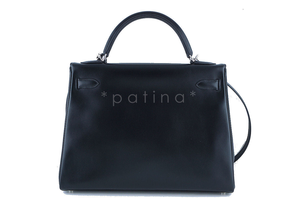 Hermes Kelly Bag, 32cm Black Box calf Retourne PHW