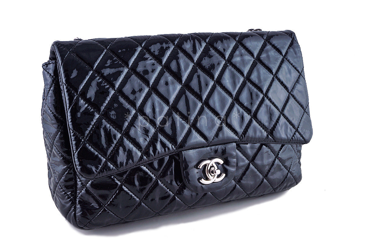 Chanel Jumbo Classic Flap, Black Soft Patent 2.55 Bag