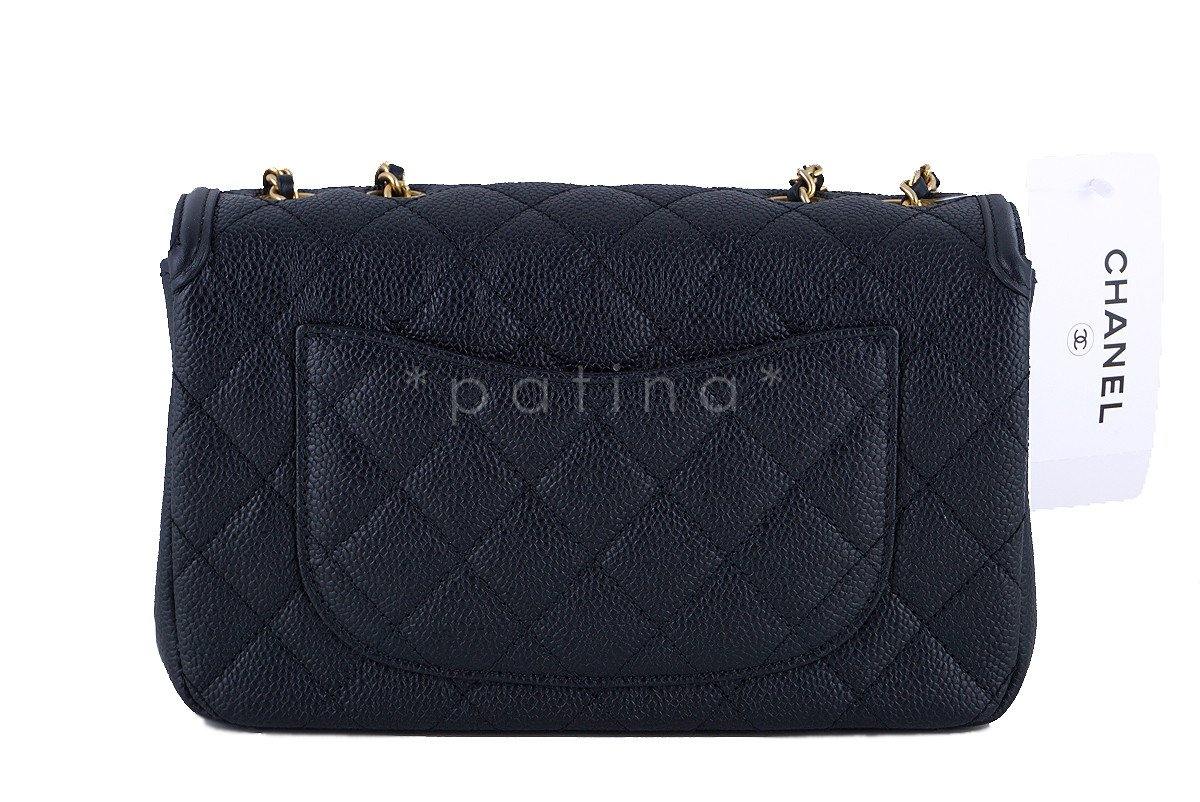 NWT 16S Chanel Black Limited Caviar Filigree Logo Flap Crossbody Bag