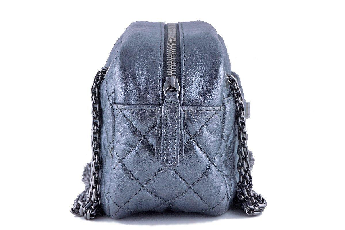 Chanel Silver Classic 2.55 Reissue Camera Case Bag
