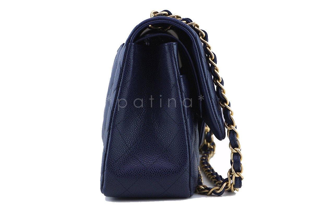 Chanel Navy Blue Caviar Jumbo 2.55 Classic Double Flap Bag