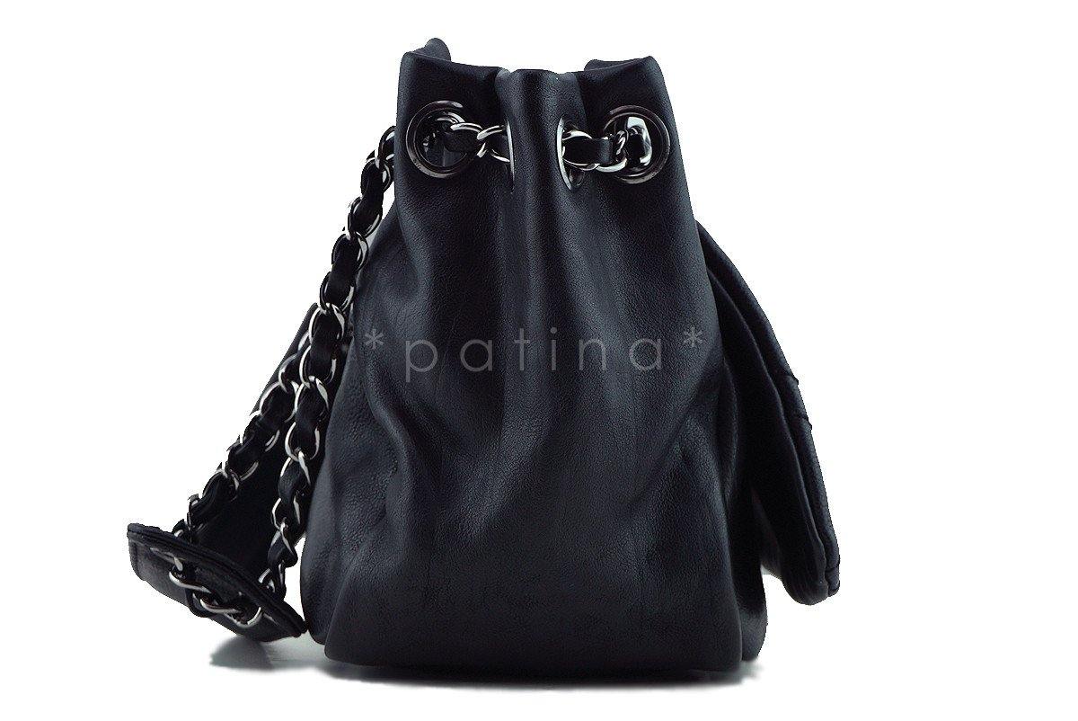 Chanel Black Diamond Stitch Jumbo Accordion Classic Flap Bag