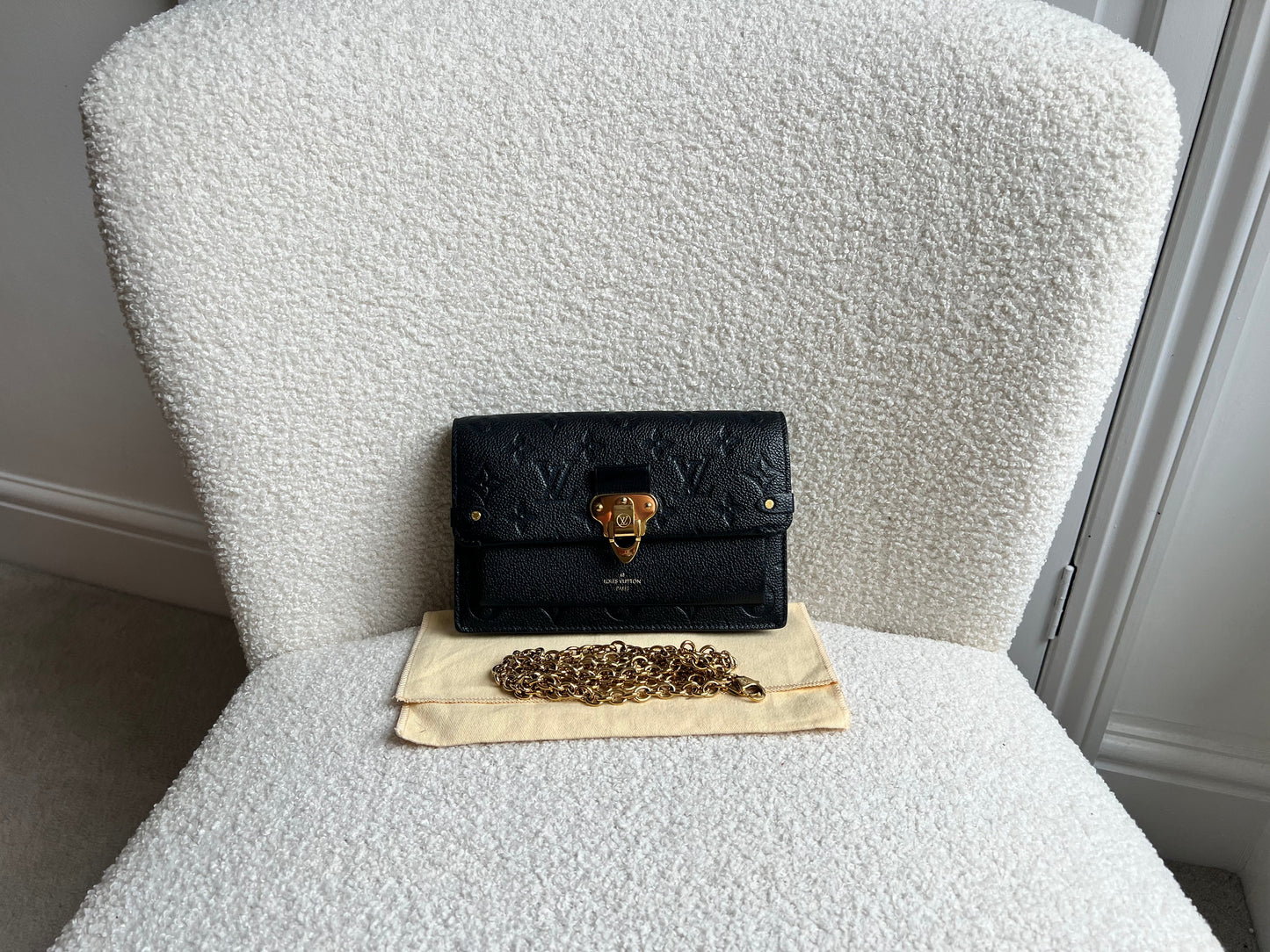 Louis Vuitton Black Empreinte Vavin Chain Wallet (RRP £1410)