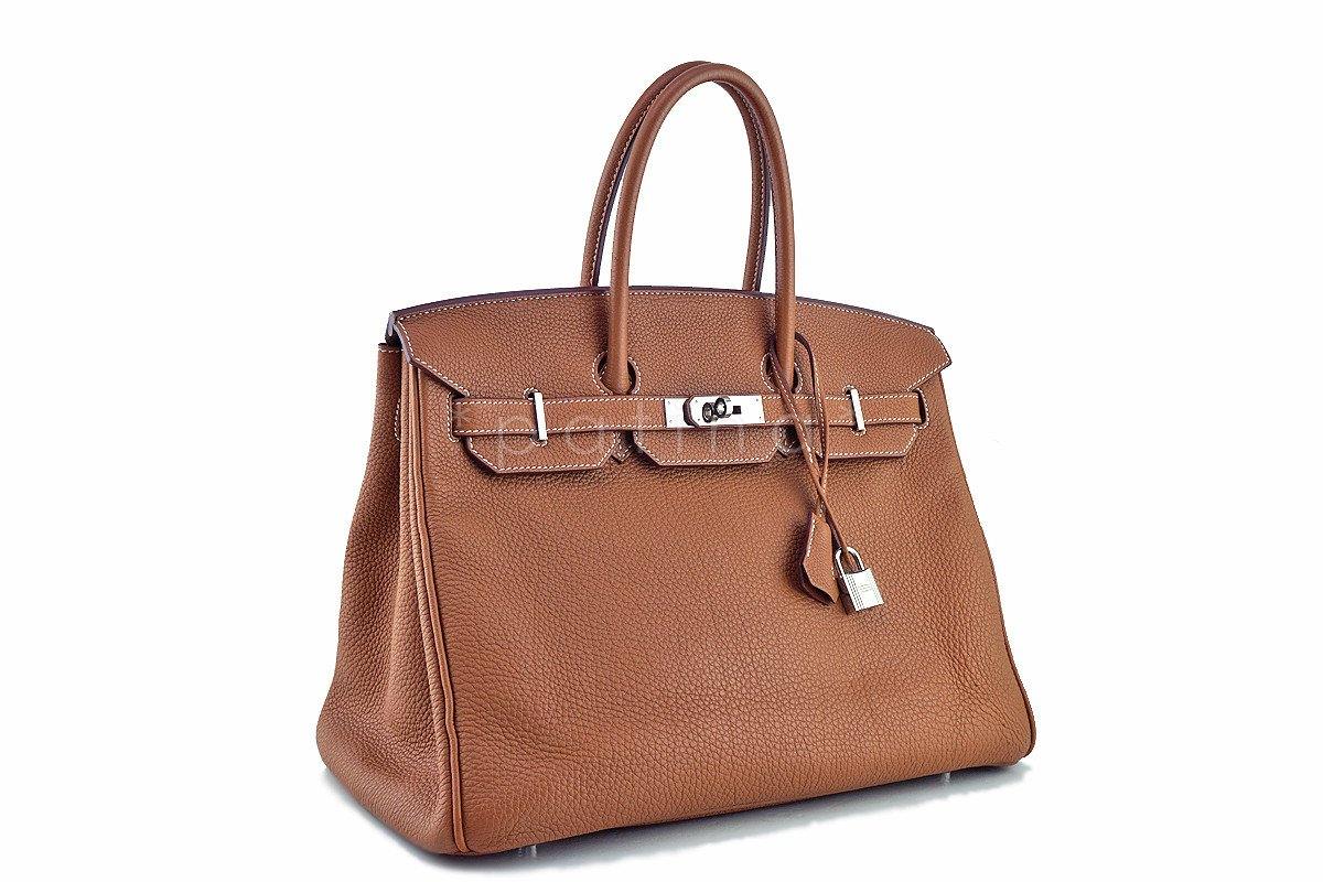 Hermes Gold Camel 35cm Birkin Bag, PHW "P" Stamp