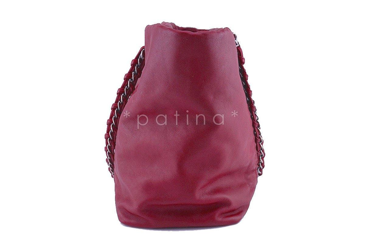 Chanel Red Large Luxury Ligne Soft Calfskin Tote Bag