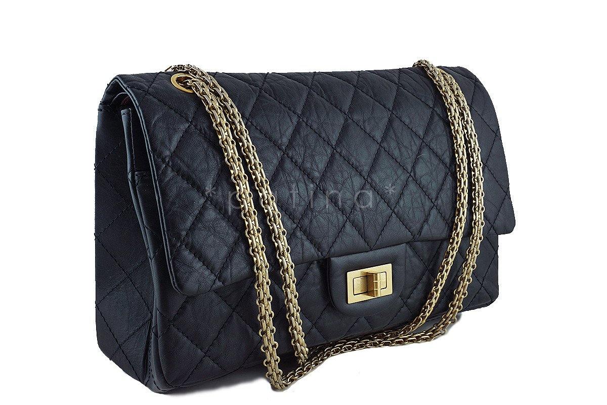 Chanel Black 12in. 227 Reissue 2.55 Jumbo Classic Double Flap Bag