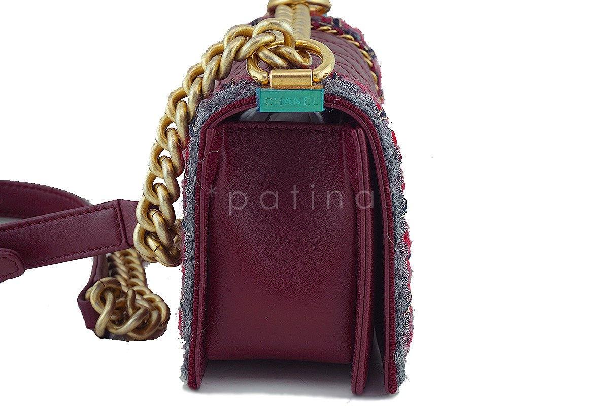 NWT 16K Chanel Red Le Boy Jacket Classic Flap, Small Lambskin Bag