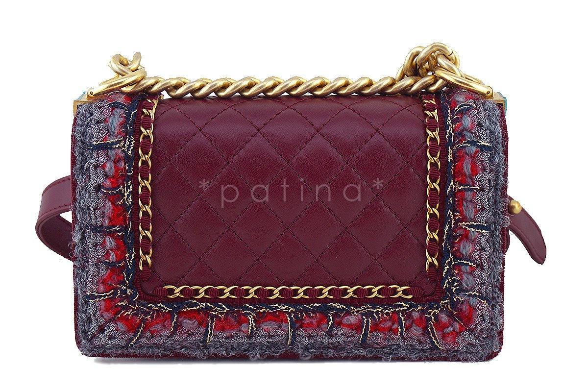 NWT 16K Chanel Red Le Boy Jacket Classic Flap, Small Lambskin Bag