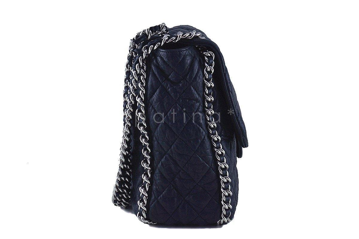 Chanel Black Chain Around Maxi Luxe Flap Bag