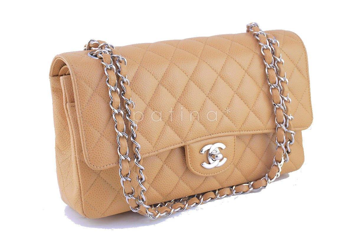 Chanel Beige Caviar Medium Classic 2.55 Double Flap Bag