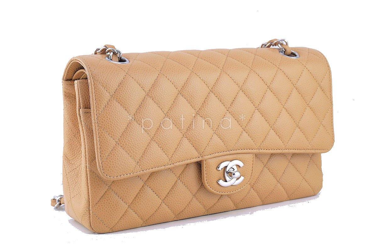 Chanel Beige Caviar Medium Classic 2.55 Double Flap Bag
