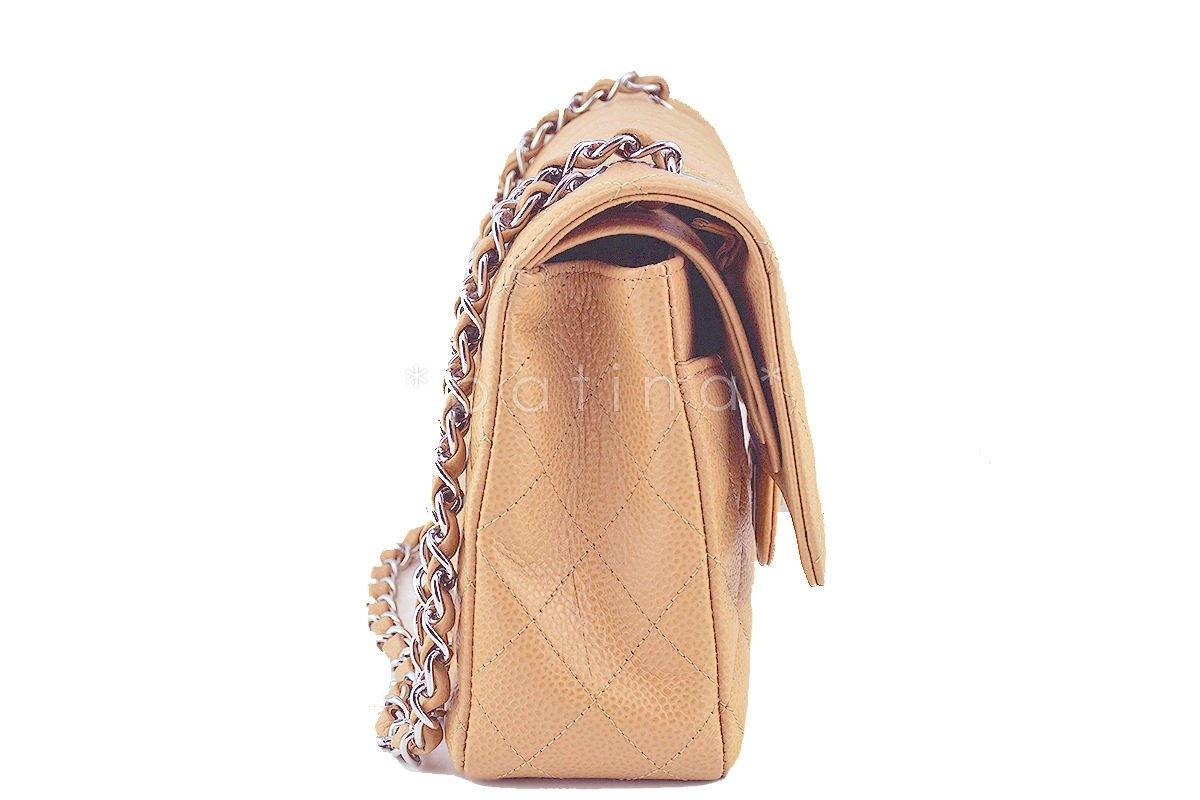 Chanel Beige Caviar Medium Classic 2.55 Double Flap Bag