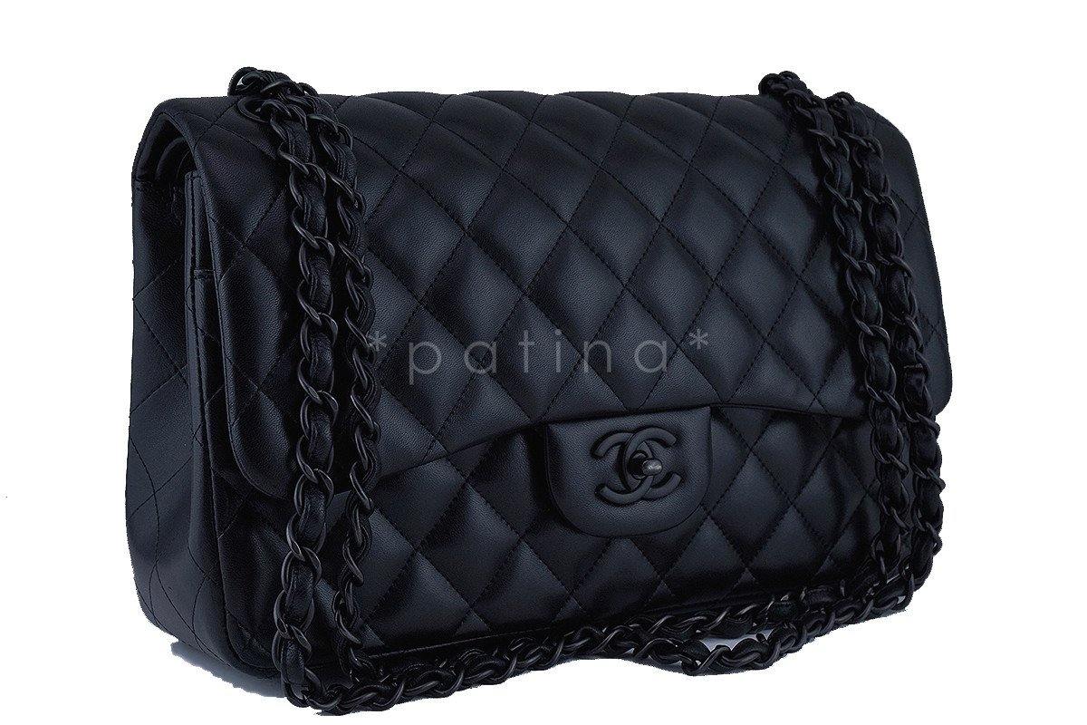 Chanel So Black Jumbo 2.55 Classic Double Flap Bag