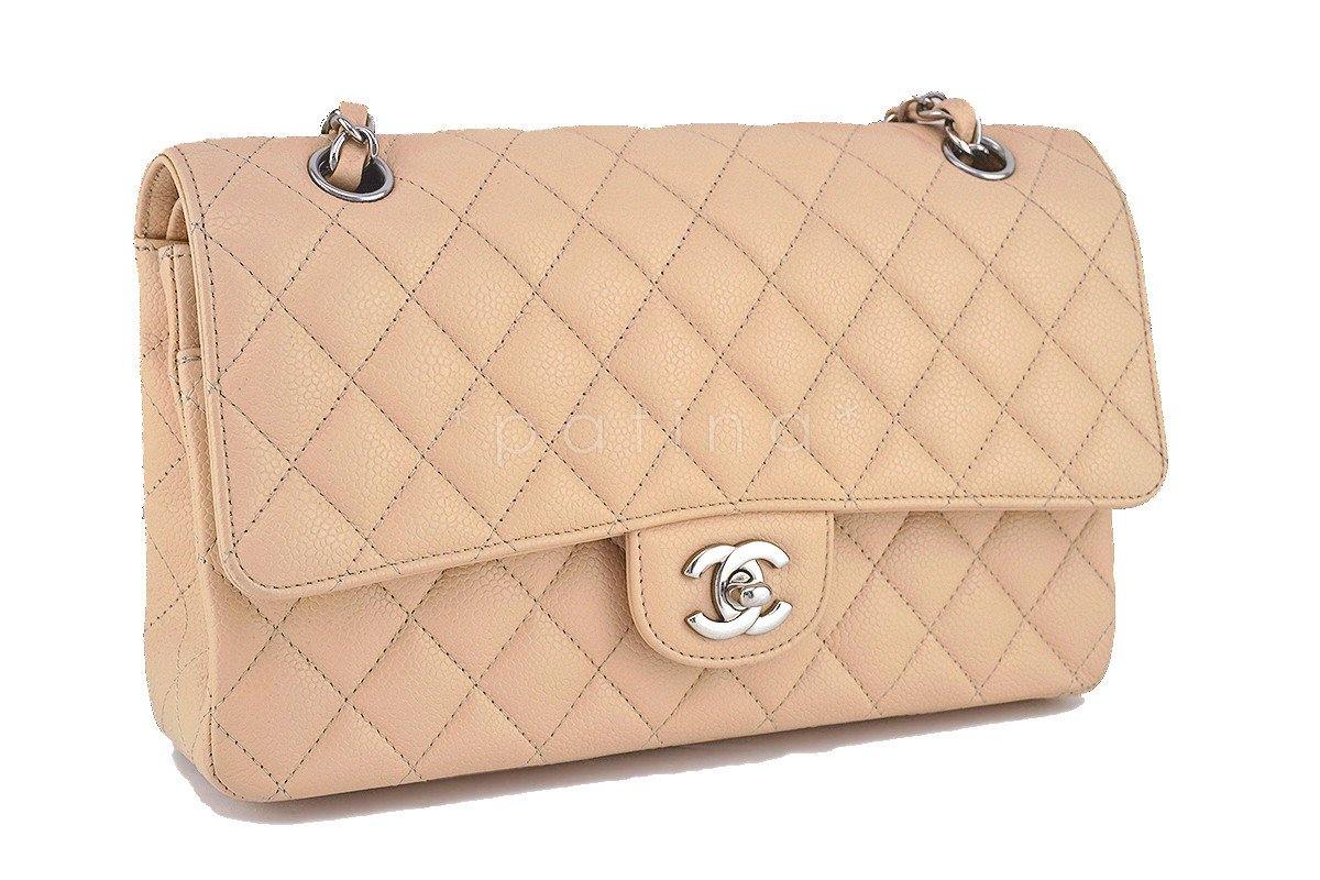 Chanel Beige Clair Caviar Medium Classic 2.55 Double Flap Bag