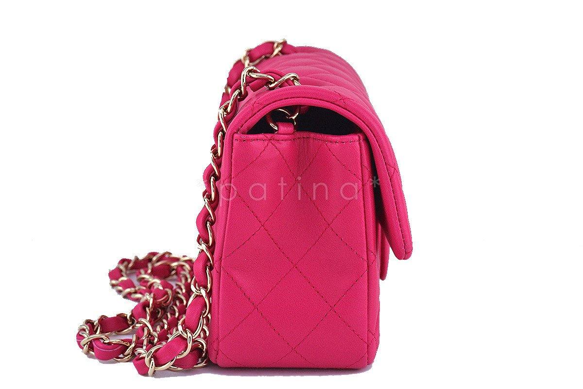Chanel Fuchsia Pink Classic Quilted Rectangular Mini 2.55 Flap Bag, GHW