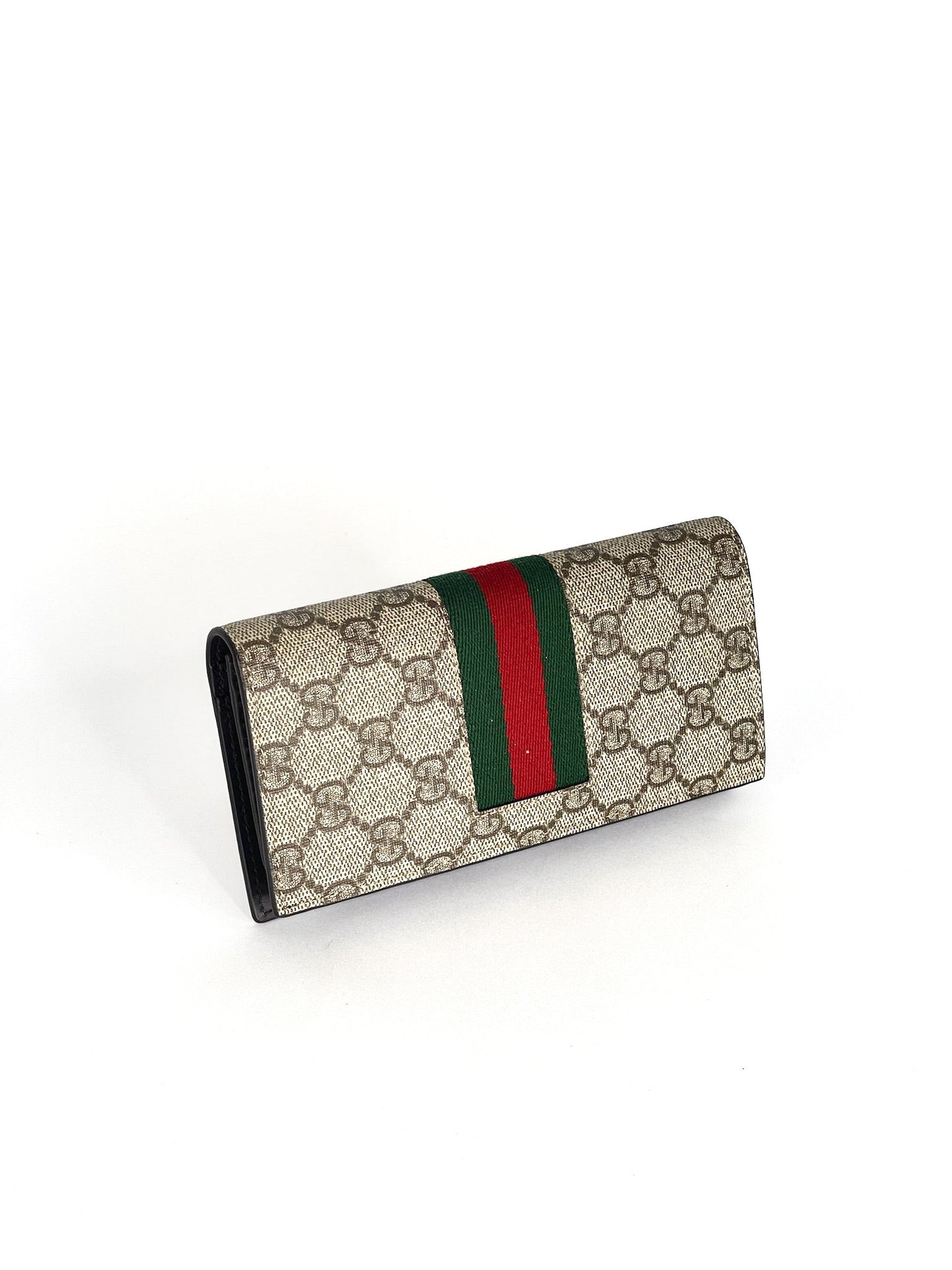 Gucci CI GG Supreme Monogram Selleria Calfskin Continental Wallet